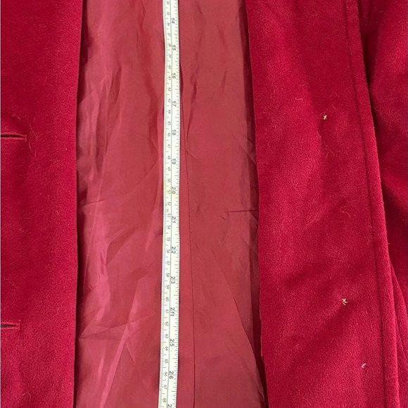 Red Full Length Peacoat Jacket Overcoat Women’s Size Medium London Fog - Picture 8 of 11